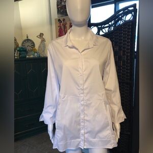 Women's White Button-Up Blouse by Habitant
